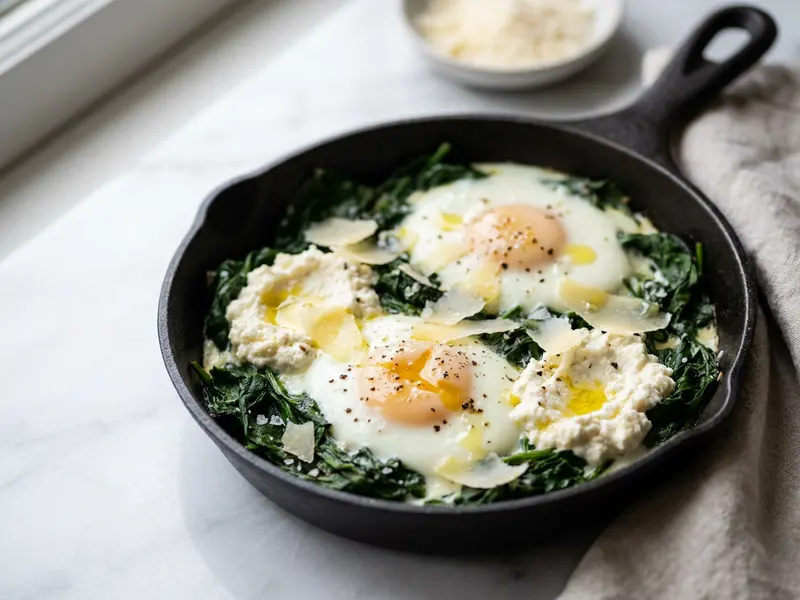 Spinach & Ricotta Baked Eggs