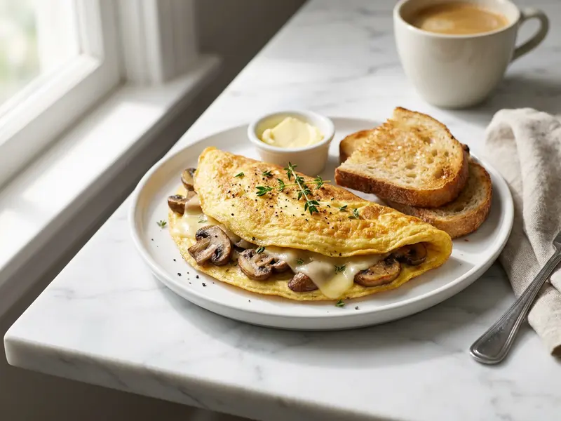 Mushroom & Swiss Omelette