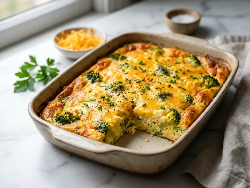 Broccoli Cheddar Egg Bake