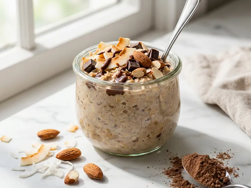 Almond Joy Protein Overnight Oats