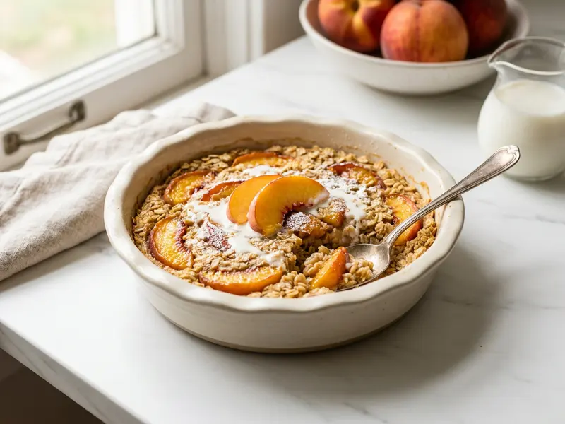 Peaches & Cream Baked Oats
