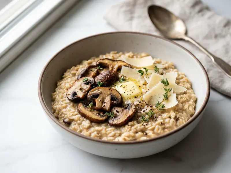 Savory Oatmeal with Mushrooms and Parmesan