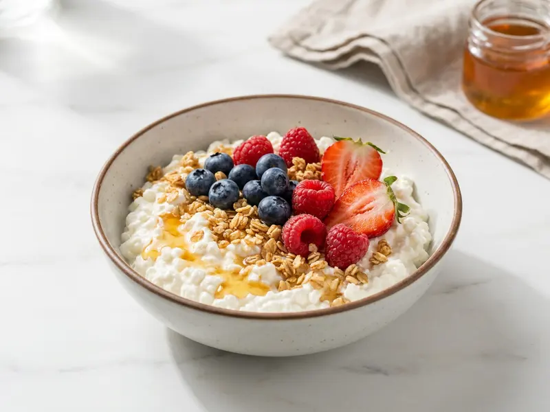 Cottage Cheese Breakfast Bowl with Berries