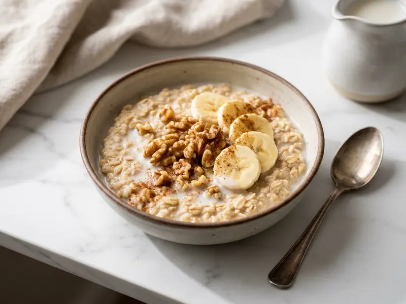 Banana Walnut Protein Oatmeal