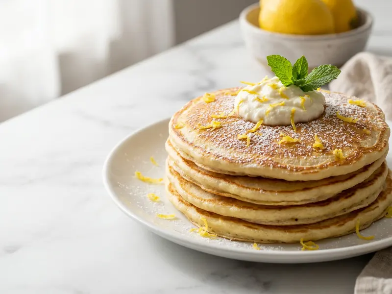 Lemon Ricotta Protein Pancakes
