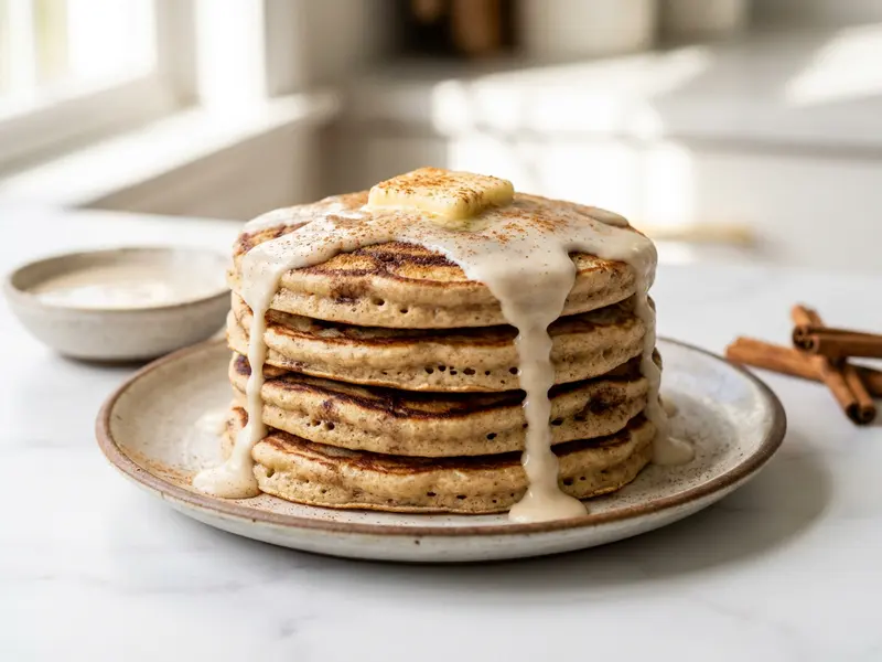 Cinnamon Roll Protein Pancakes