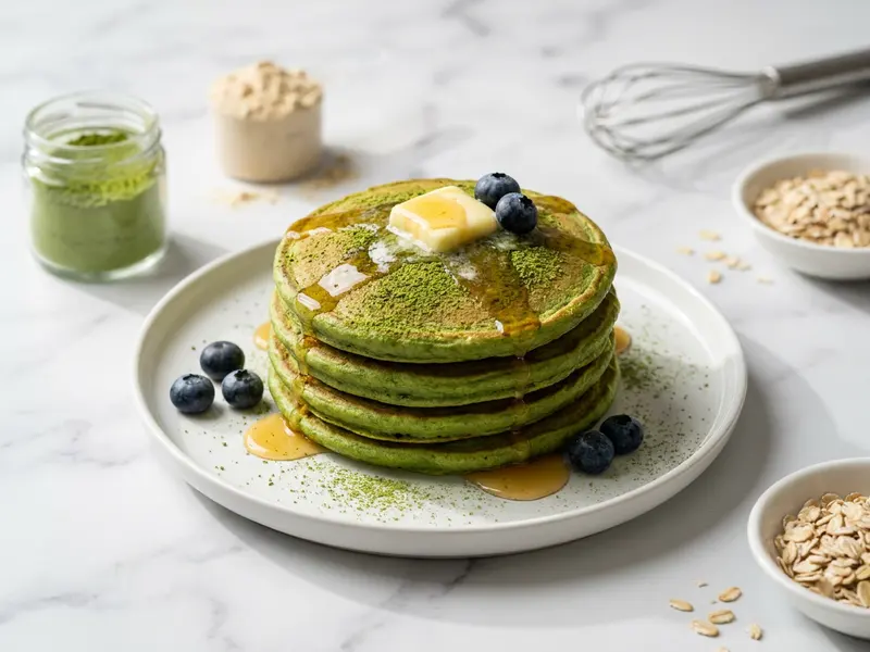 Matcha Protein Pancakes