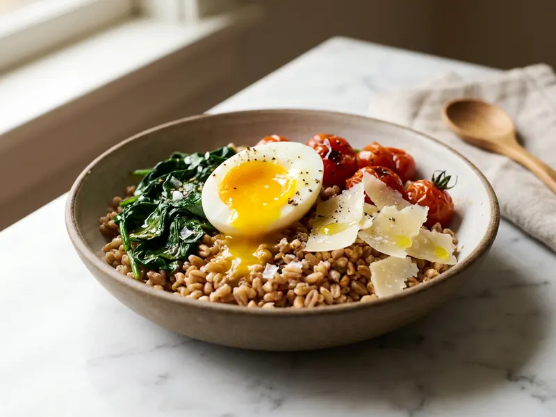 Farro Breakfast Bowl with Soft Egg