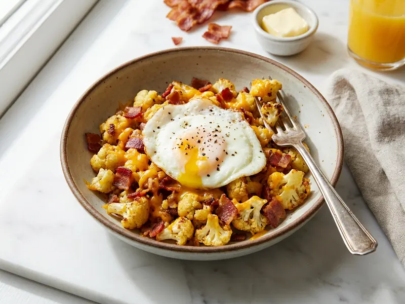Bacon & Egg Cauliflower Hash Bowl