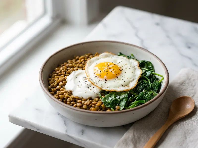 Lentil & Egg Breakfast Bowl