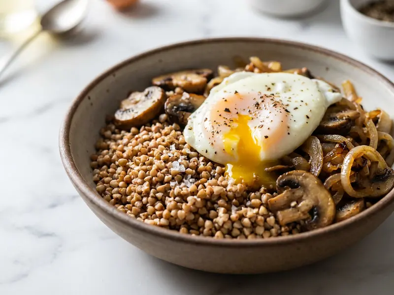 Buckwheat Kasha Breakfast Bowl with Egg