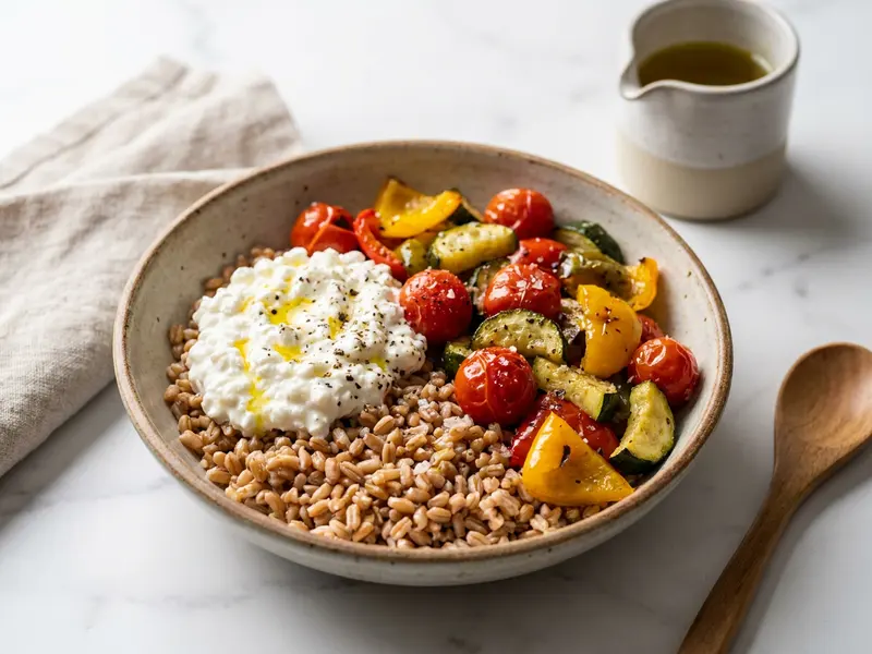 Cottage Cheese & Roasted Veggie Grain Bowl