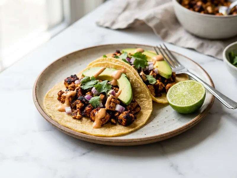 Spicy Tofu Breakfast Tacos