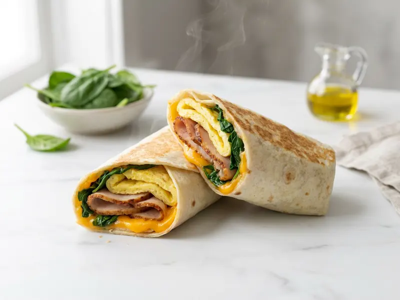 Turkey and Cheese Breakfast Wrap