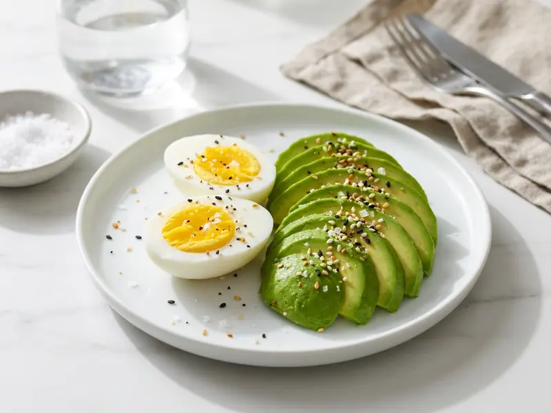 Hard Boiled Egg and Avocado Plate