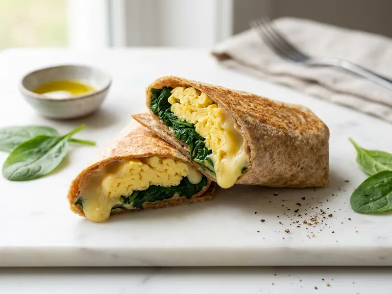Egg and Spinach Breakfast Wrap