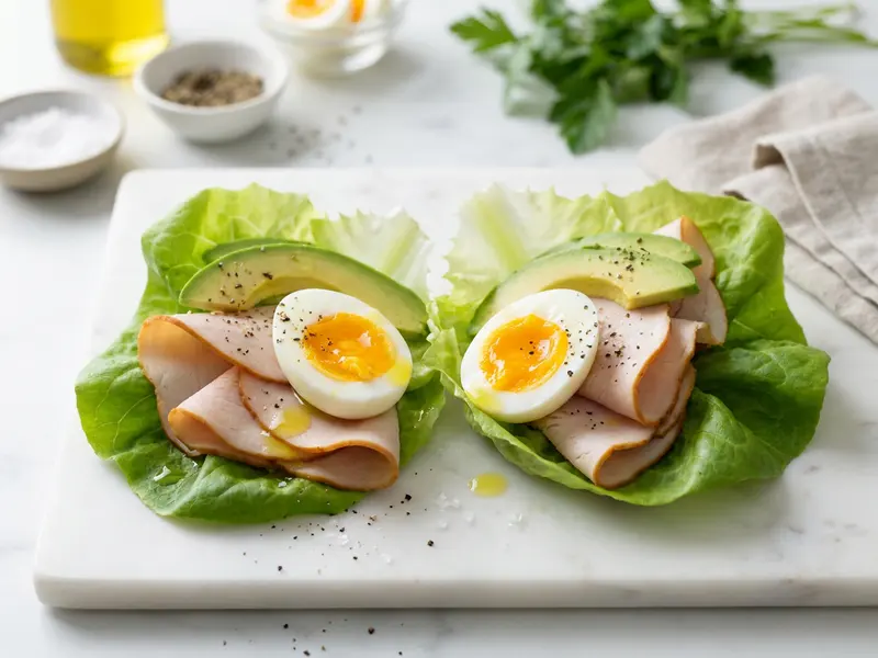 Smoked Turkey and Egg Lettuce Wrap
