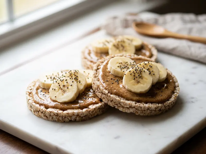 Almond Butter and Banana Rice Cakes