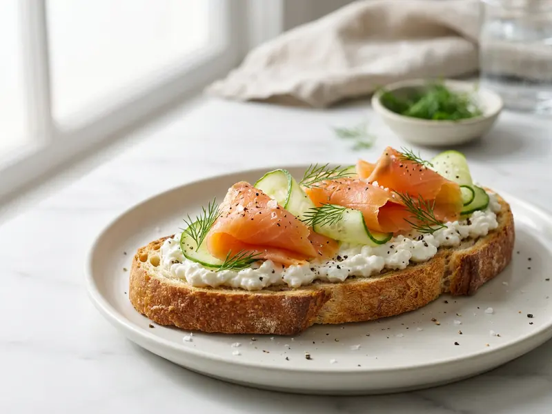 Cottage Cheese and Smoked Salmon Toast