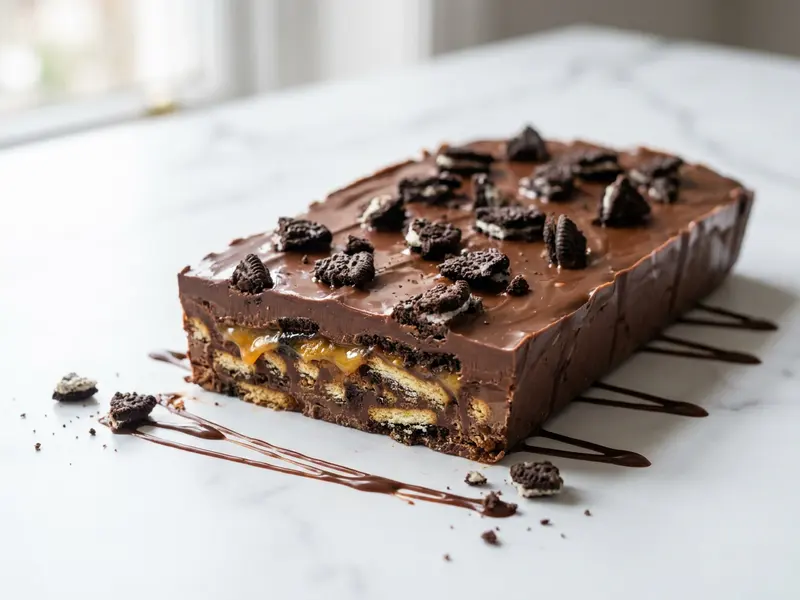 Cookies and Cream Fridge Cake