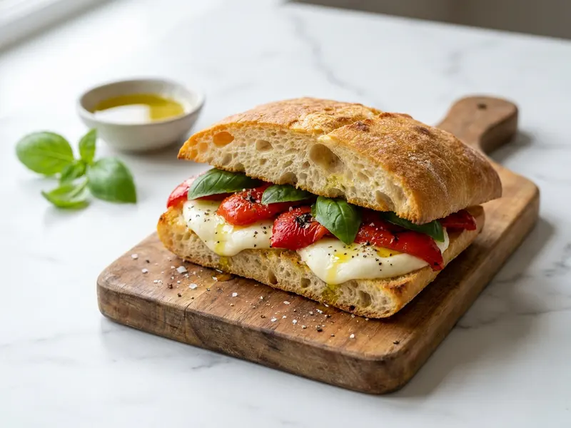 Mozzarella & Roasted Pepper Sandwich